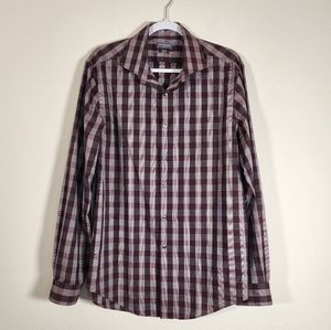 Van Heusen Flex Slim Fit Plaid Button Down Dress Shirt